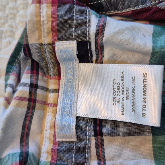 Janie and Jack boys 18 - 24 months plaid long sleeve button up shirt VGUC - Picture 2 of 4